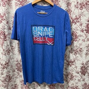 Drag Snipe Celly Hockey Graphic T-Shirt Blue Size M